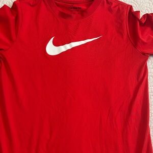 Nike Red Tee with White Swoosh